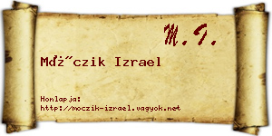 Móczik Izrael névjegykártya
